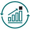  A black magnifying glass icon with a turquoise handle, depicted against a plain white background, symbolizes the investigative nature of SecOps.