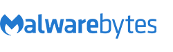  Malwarebytes logo in blue text with a stylized "M.