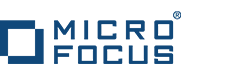  Micro Focus logo in blue text, featuring a geometric square design on the left.