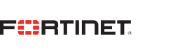  Fortinet logo with black text and a stylized red letter "O" with square design elements.