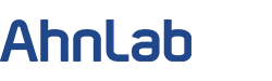  AhnLab logo with blue text on a white background.